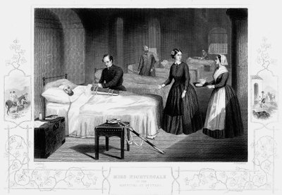 Florence Nightingale in the hospital at Scutari by Unbekannt