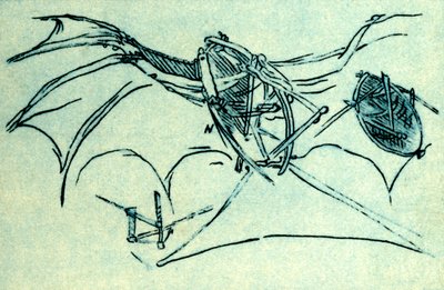 Flying machine designed by Leonardo da Vinci by Unbekannt
