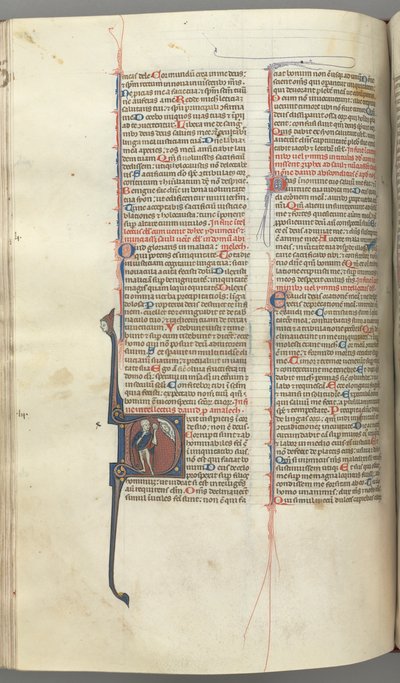 Psalm 52, Historiated Initial D, a Fool Naked but for a Cloak, Holding a Bladder by Unbekannt