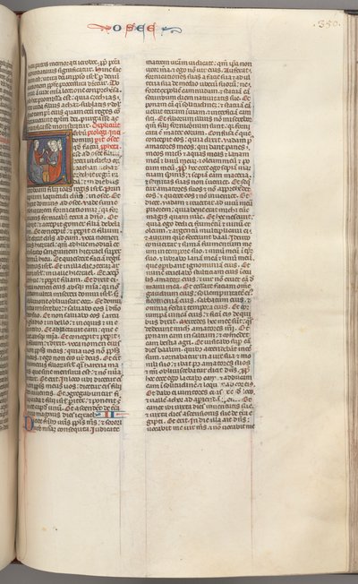 Hosea, Historiated Initial V, Hosea Preaching to Three Men by Unbekannt