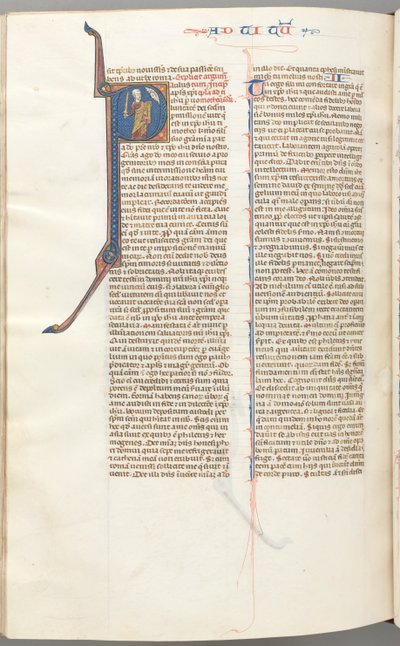 Timothy II, Historiated Initial P, Paul Talking to the Bust of God Above by Unbekannt