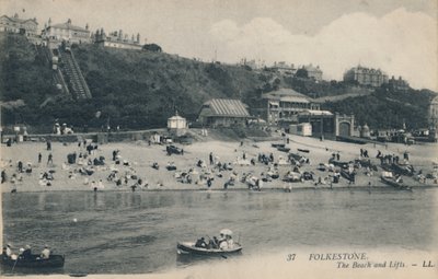 Folkestone. The Beach and Lifts by Unbekannt