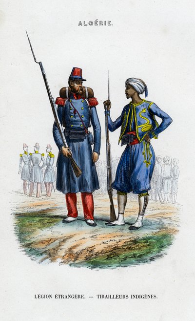 Foreign legionnaire and native sharpshooter, French Army in Algeria by Unbekannt