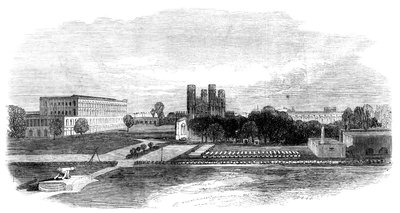 Fort Church and South Barracks, Calcutta, India by Unbekannt