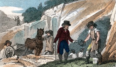 Fossil hunting in Cherry Hinton chalk pit, Cambridgeshire, 1822 by Unbekannt