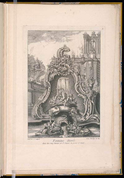 Fountain with a Cartouche and Buildings by Unbekannt