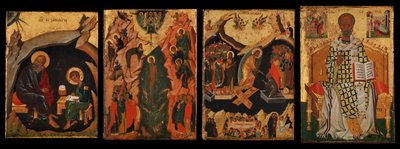 Four Icons from a Pair of Doors Panels by Unbekannt