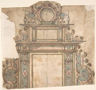 Fragment of Design for Architectural Frame by Unbekannt
