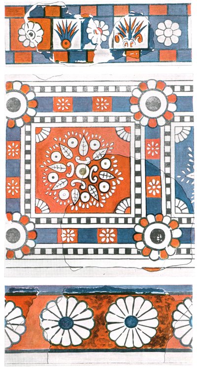 Fragments of Mural Paintings, Palace of Tukulti-Ninurta I, Kar-Tukulti-Ninurta, Assyria, 1928 by Unbekannt