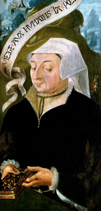 Portrait of Mme Jean de Mourette - tryptic detail of Saint Vulfran by Unbekannt