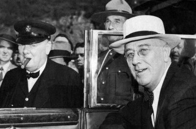 Franklin D. Roosevelt and Winston Churchill Meeting in Quebec, Canada by Unbekannt