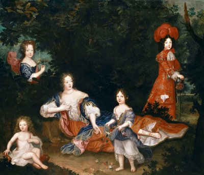 Françoise-Athénaïs de Rochechouart, marquise de Montespan and her children by Unbekannt