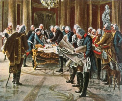 Frederick the Great Holds a Council of War with His Generals, August 1756 by Unbekannt