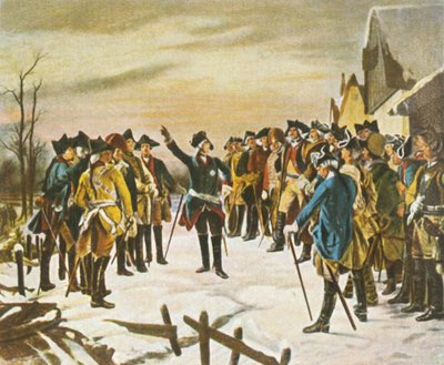 Frederick the Great Makes a Speech on the Eve of the Battle of Leuthen, 5 December 1757 by Unbekannt