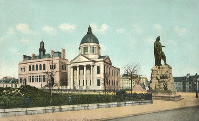 Free Library Free S Church & Wallace Statue - Aberdeen, 1900s by Unbekannt