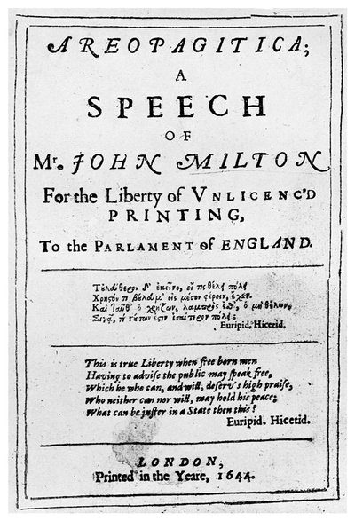 Freedom of the Press: Title Page from the Areopagitica by John Milton by Unbekannt