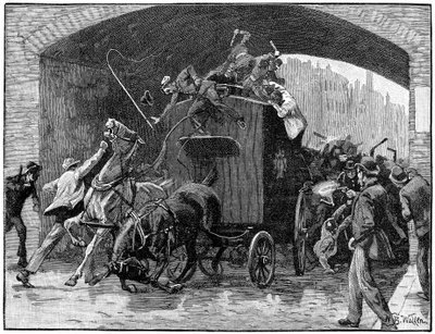 Freeing of the Fenian Conspiracy leaders from a police van, Hyde Street, Manchester by Unbekannt