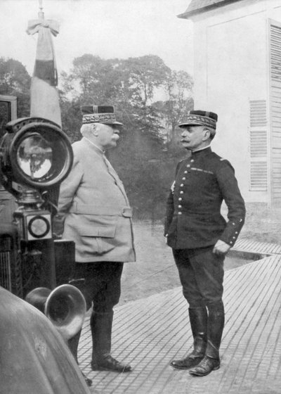 French First World War Generals Joseph Joffre and Ferdinand Foch, Flanders, 1914 by Unbekannt