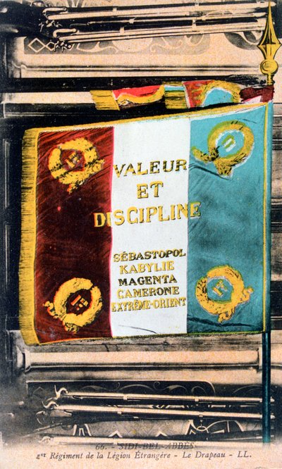 French Foreign Legion flag, Sidi Bel Abbes, Algeria by Unbekannt