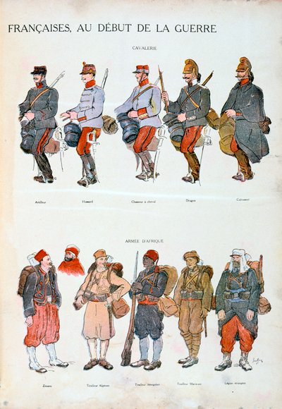 French Army Uniforms, World War One, 1914 by Unbekannt