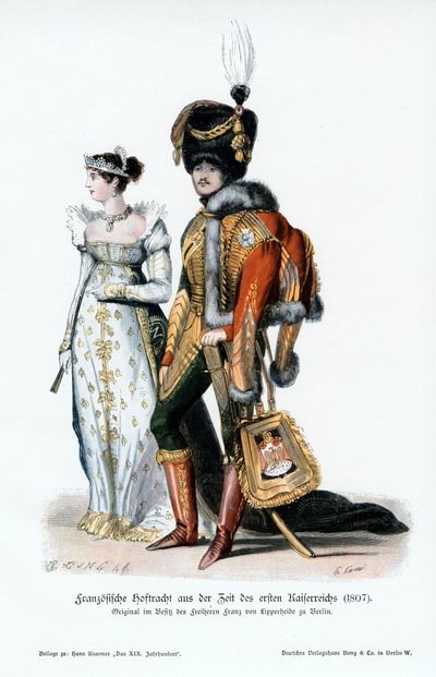 French Court Dress of the Time of the First Empire, 1807 by Unbekannt