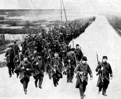 French infantry, reinforcements for the allies, First World War, 1914 by Unbekannt
