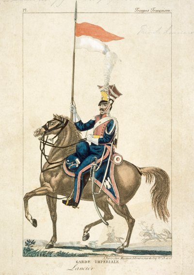 French lancer of the Imperial Guard, Napoleonic Wars, c1815 by Unbekannt