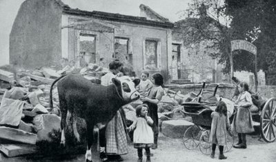 French Refugees Return to Their Abandoned Village, Artois, World War I by Unbekannt