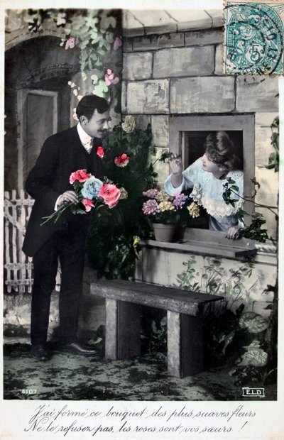 French romantic postcard by Unbekannt