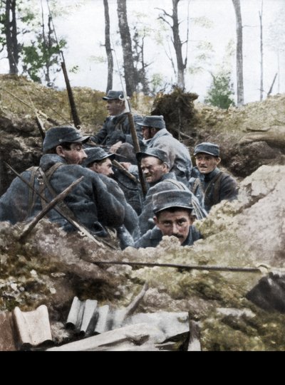 French Troops in the Trench System of Calonne, France by Unbekannt