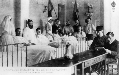 French Wounded, Auxiliary Hospital, Paris, France, World War I by Unbekannt