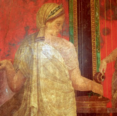 Fresco Detail, Ministrant Carrying a Tray of Food, 1st Century BC by Unbekannt