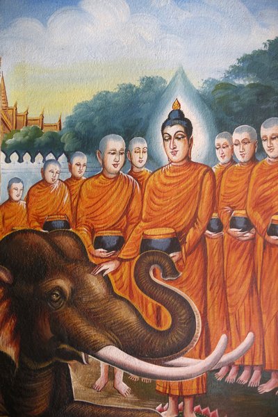Fresco depicting the Buddha