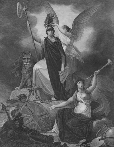 Frontispiece - Britannia Holding the Trident of Neptune, Surmounted by the Cap of Liberty and Crown by Unbekannt