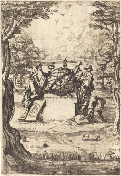 Frontispiece for the Sacred Cosmologia Title with Astrologers by Unbekannt