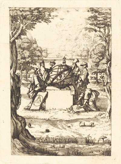 Frontispiece for the Sacred Cosmologia Title with Astrologers by Unbekannt