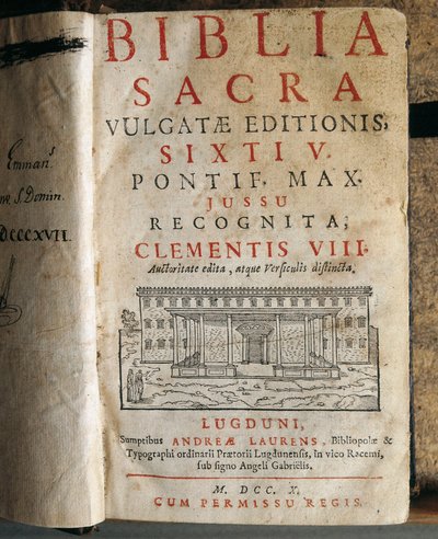 Frontispiece of the Sacred Bible of Sixtus V (1520-1590) by Unbekannt