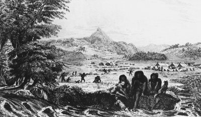 Fuegians at Woollya, with the Fitzroy Expedition