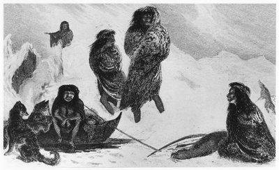 Fuegians going to trade with the Patagonians, 1839 by Unbekannt