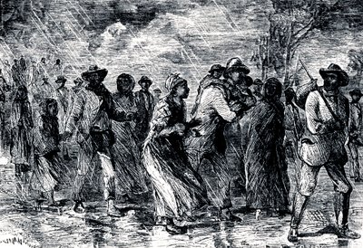 Fugitive slaves fleeing from Maryland to Delaware by way of the Underground Railroad by Unbekannt