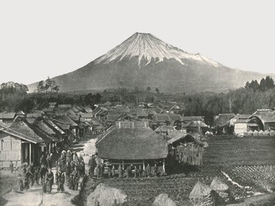 Fujiyama, The Sacred Mountain, from Jedzumi Village, Japan by Unbekannt
