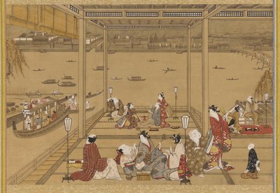 Gaiety in a Riverside Tea-House by Unbekannt