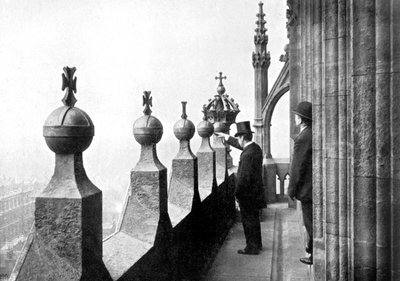 Gallery above the clock face, Big Ben, Palace of Westminster, London, c1905 by Unbekannt