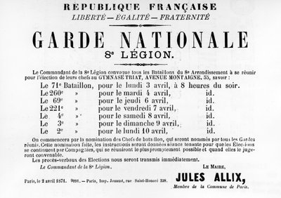 Garde Nationale 8th Legion, from French Political Posters of the Paris Commune by Unbekannt