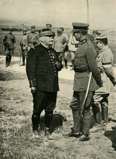 General Joseph Joffre and King Albert I, First World War, c1915 by Unbekannt