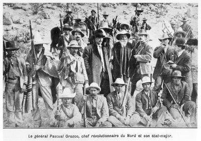 General Pascual Orozco and his Officers, illustration from 