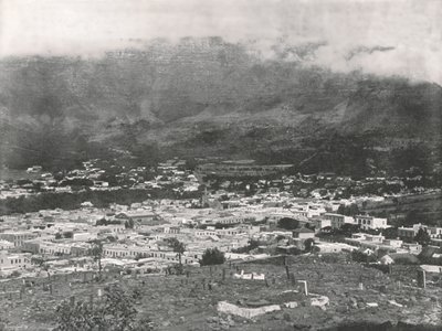 General View Showing Table Mountain Wreathed in Vapour, Cape Town, South Africa, 1895 by Unbekannt