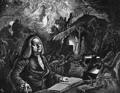 George Frideric Handel Composing His Messiah by Unbekannt