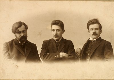 Georgy Chulkov, Vasili Milioti and Genrich Tasteven, Russian Writers, 1900s by Unbekannt