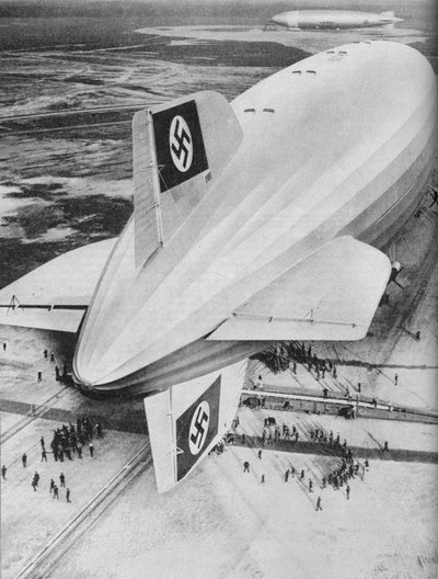 German Zeppelin airship Hindenburg moored at Lakehurst, New Jersey, 1936-1937 by Unbekannt